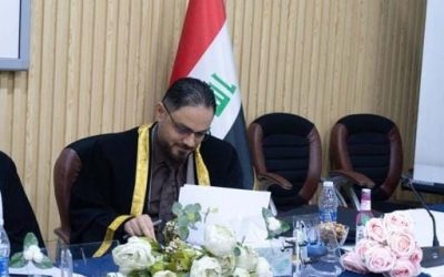 معاون عميد كلية الطب للشؤون العلمية عضواً في لجنة  مناقشة  رسالة ماجستير في جامعة بغداد