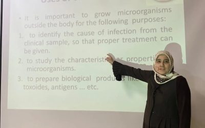 اساسيات الزراعة البكتيرية عنوان ورشة عمل في كلية الطب