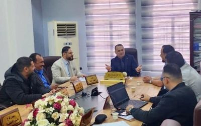 عميد كلية الطب يجتمع بمسؤولي الاعلام والاتصال الحكومي وشعبة الحاسبة الالكترونية