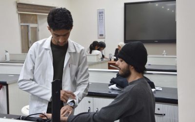 فرع الفسلجة في كلية الطب يجري الاختبار العملي للفعاليات الحيوية لجسم الانسان لطلبتهِ