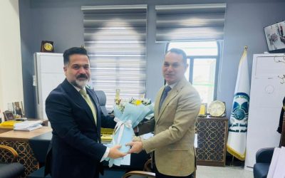 عميد كلية التربية في الطارمية يهنئ عميد كلية الطب بمناسبة تحقيق الاعتماد الوطني الأكاديمي